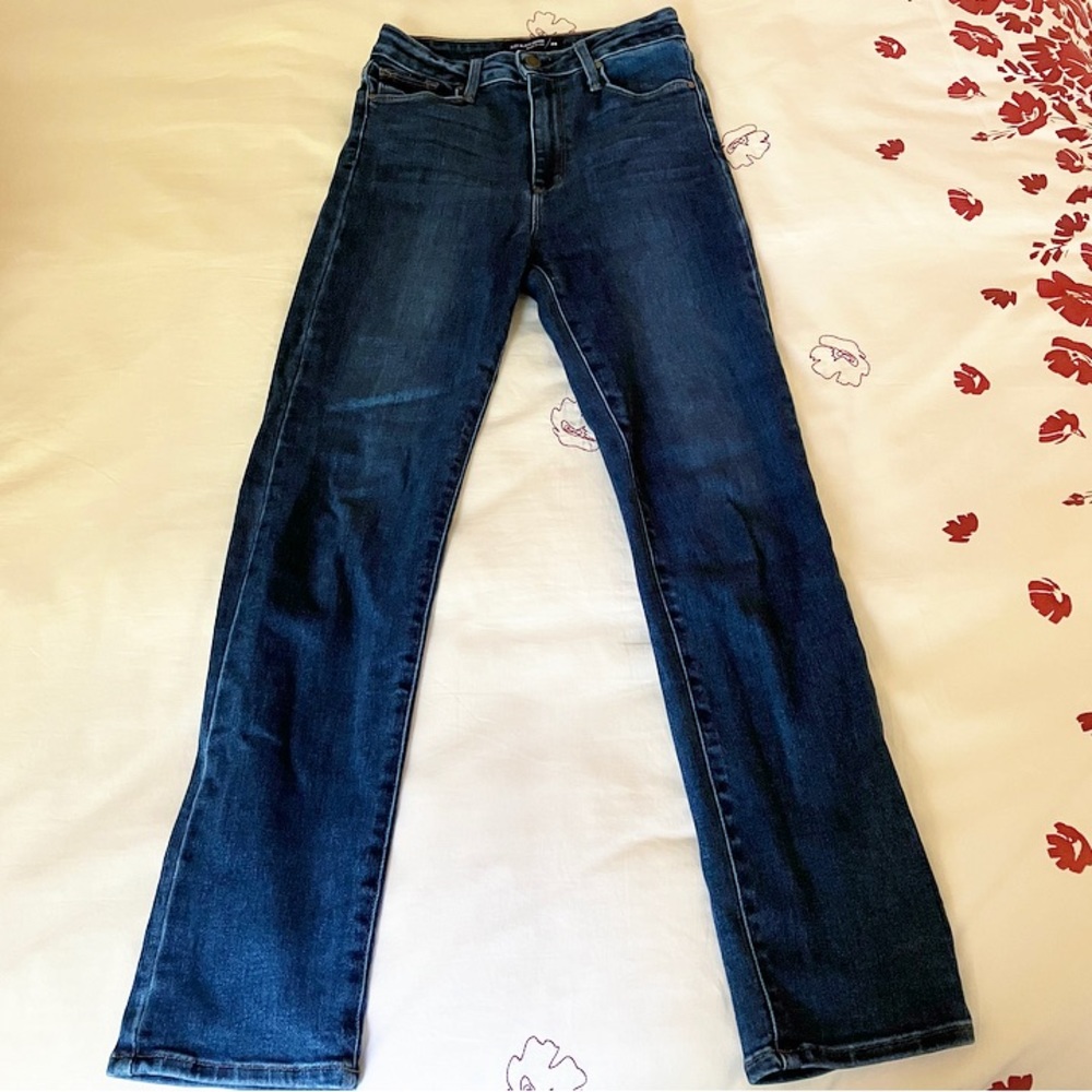 Just Black Denim Dark-Wash Skinny/Straight-Leg Stretch Jeans